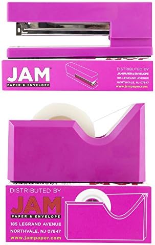JAM PAPER Office Starter Kit - Pink - Stapler, Tape Dispenser, Staples, Paper Clips & Binder Clips - 5/Pack - Image 4