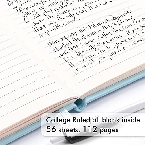 feela 15 Pack Pocket Small Notebooks Bulk, Mini Cute Memo Notepads Hardcover College Ruled Lined Journals with Pen Holder for Women Girls Office School, with 15 Black Pens, 3.5”x 5.5”, A6, Sky Blue - Image 3