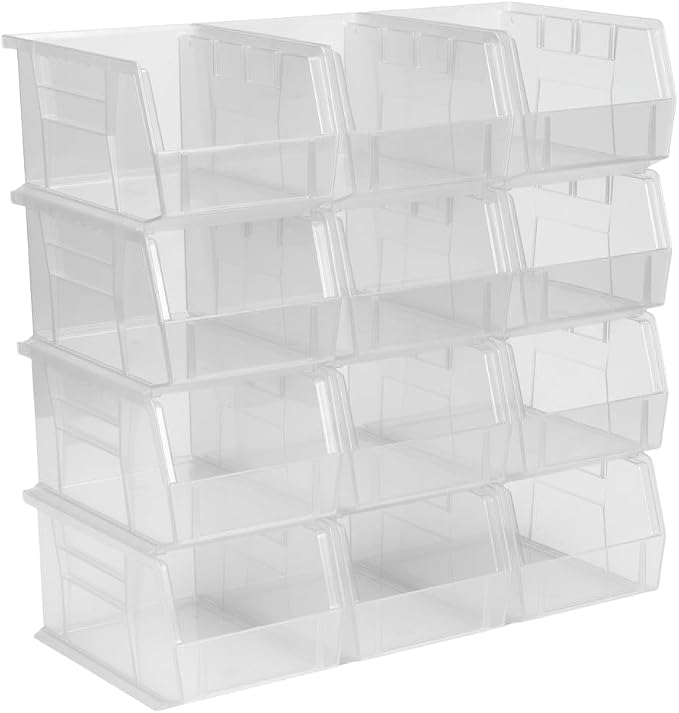 HE HUDSON EXCHANGE 9.5" x 6" x 5" (12 Pack) Plastic Stackable Storage Bin, Clear by HudsonExchange