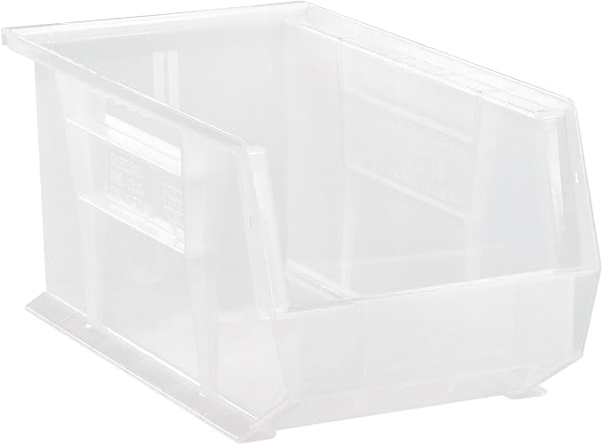 15" x 8" x 7" (6 Pack) Plastic Stackable Storage Bin, Clear - Image 5