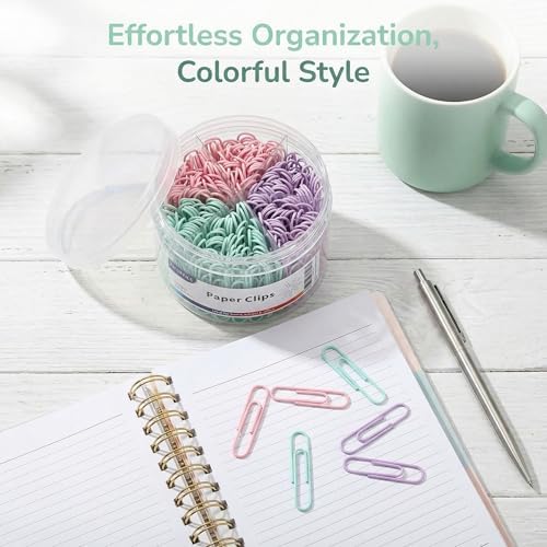 Multicolor Jumbo Paper Clips, Pastel, 1.3 Inch & 2 Inch, 400pcs - Image 5