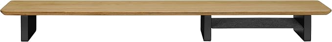 White Oak Wood Desk Shelf for Top of Desk 44 Inch Length Wood Monitor Riser with Middle Shelf - Image 8