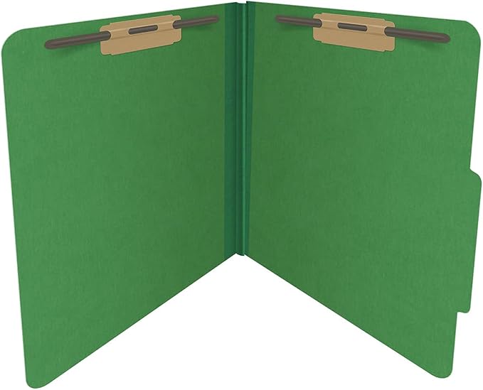 25 Pt. Pressboard Classification Folders, 2/5 Cut ROC Top Tab, Letter Size, No Dividers, Moss Green (Box of 25) - Image 4