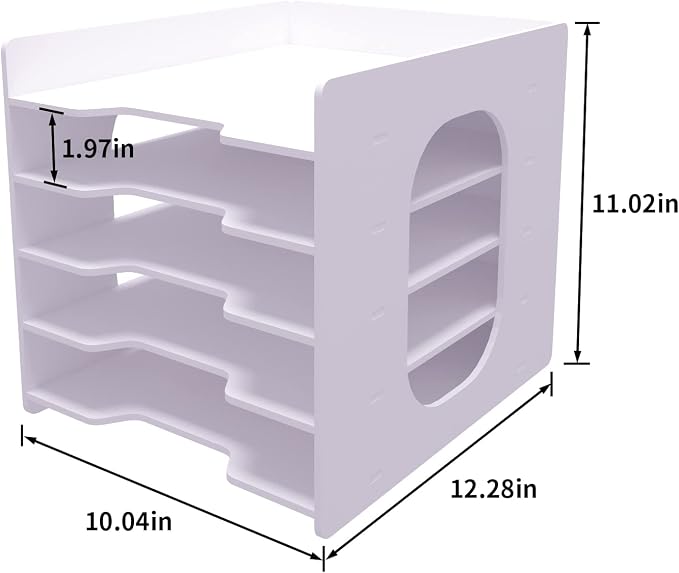 Natwind 5-Tier Office File Organizer For Desk,Paper Sorter,White | Desktop Storage For Office Supplies,Document Storage Rack,Letter Tray For Home,Office,Classroom Document Holder - Image 3