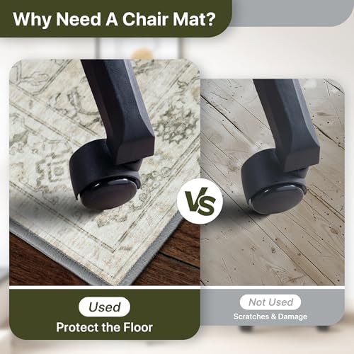 48"x60" Office Chair Mat for Hardwood Floor, Non-Slip Washable Trench - Image 4