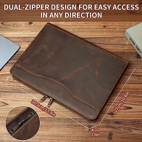 YIWEN Personalized Leather 3 Ring Binder Portfolio for 8.5 x 11” Notepad - Image 7