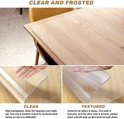 Vicwe Clear Table Cover Protector, 42x72 Inch Single-Sided Frosted Desk Mat - Image 4