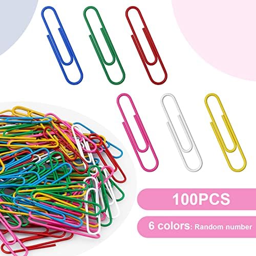 Luney 100PCS Paperclips, 2 Inch Colored Large Paper Clips Jumbo, Paper Clip Assorted 6 Colors, Paperclip for Office, Document, Teacher, and School Supplies - Image 4