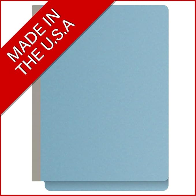 25 Pt. Pressboard Classification Folders, Full Cut End Tab, Letter Size, No Dividers, Light Blue (Box of 25) - Image 5