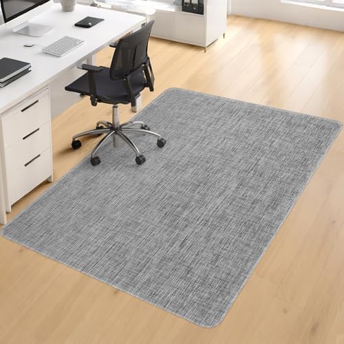 BesWin Large Office Chair Mat for Hardwood Floor, 48" x 60" Desk Floor Mat for Rolling Chair and Computer Desk, Heavy Duty PVC Floor Protector Rug for Home Office, Grey by BesWin