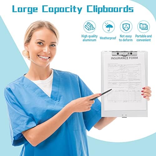 Seajan Aluminum Clipboard with Storage Metal Clip Board Folder Letter Size Form Holder Portfolio Clipboard Binder Clip Posse Box for Nurse Police Office Stationery Items 14 x 9.2 x 2 Inches (4) - Image 6