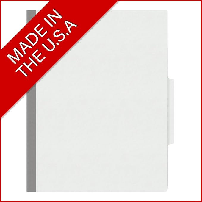 Heavy Duty End Tab Color Folders, 2/5 Cut ROC Top Tab, Letter Size, 2 Divider, White (Box of 10) - Image 5