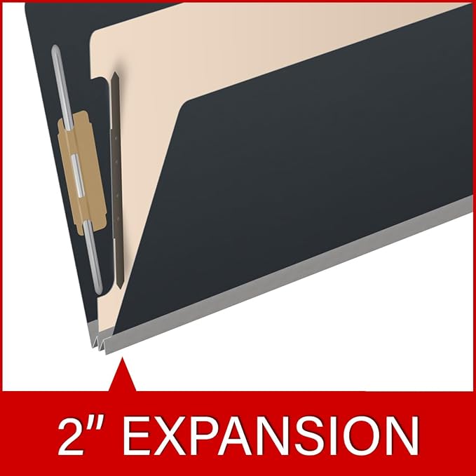 25 Pt. Pressboard Classification Folders, 2/5 Cut ROC Top Tab, Legal Size, 1 Divider, Black (Box of 10) - Image 7