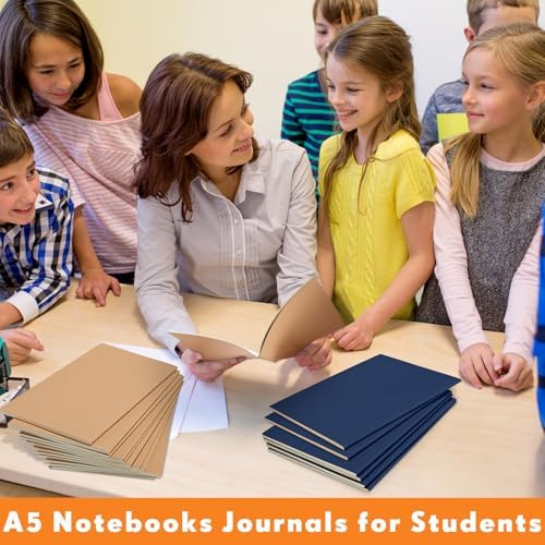 Mimorou 100 Pcs A5 Journals Notebooks Bulk,Brown, Navy,Lined - Image 6