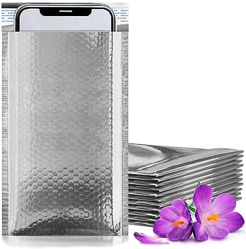 Metallic Bubble Mailers, Silver Glossy Padded Envelopes 6.5 x 9 Inches, Cushion Bubble Shipping Bags, Self Seal Mailing Envelopes, Pack of 100 by PUREVACY