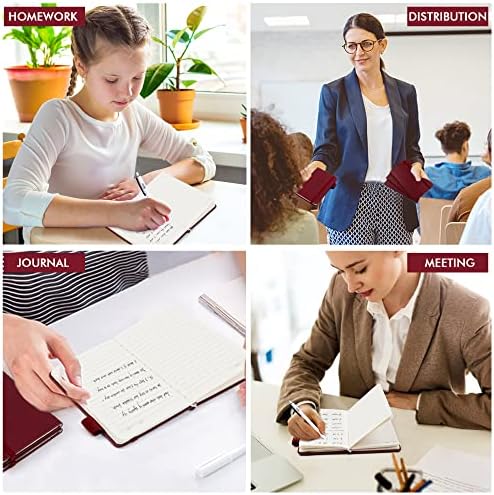 feela 15 Pack Pocket Small Notebooks Bulk, Mini Cute Notepads Hardcover College Ruled Lined Journals with Pen Holder for School Business Memos, with 15 Black Pens, 3.5”x 5.5”, A6, Wine - Image 6