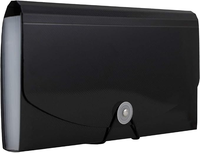 JAM PAPER Accordion Folders - 13 Pocket Plastic Expanding File - Check Size - 5 x 10 1/2 - Black - Sold Individually - Image 2
