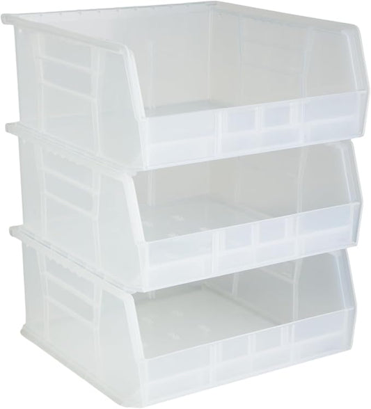 HE HUDSON EXCHANGE 11" x 11" x 5" (3 Pack) Plastic Stackable Storage Bin, Clear by HudsonExchange