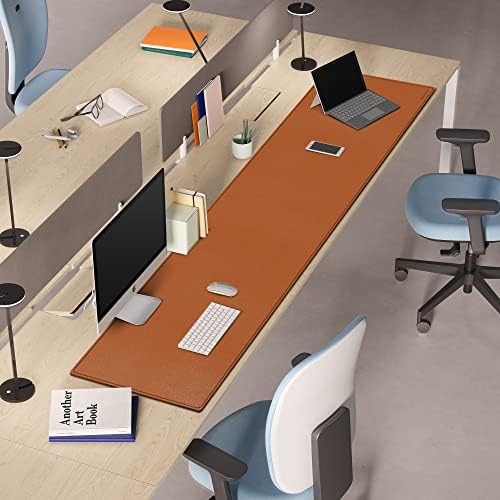 ZORESYN PU Leather Desk Pad 63.0"x15.8", Light Brown - Image 4