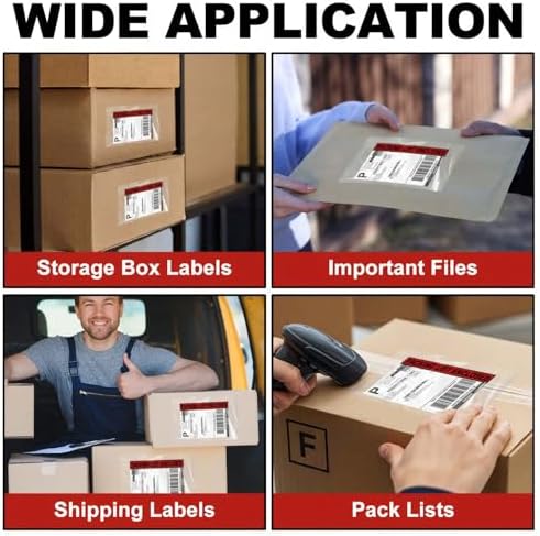 Teling 300 Pcs Packing List Envelopes Clear Adhesive,Red,6" X 9" - Image 5