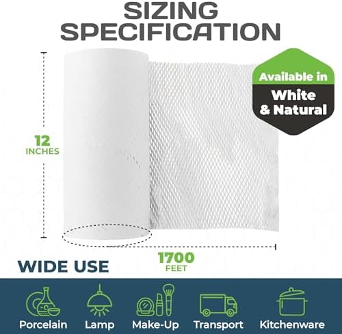 HexcelPack HexaFil Honeycomb Packing Paper Filler - White, 12" x 1700' - Image 2