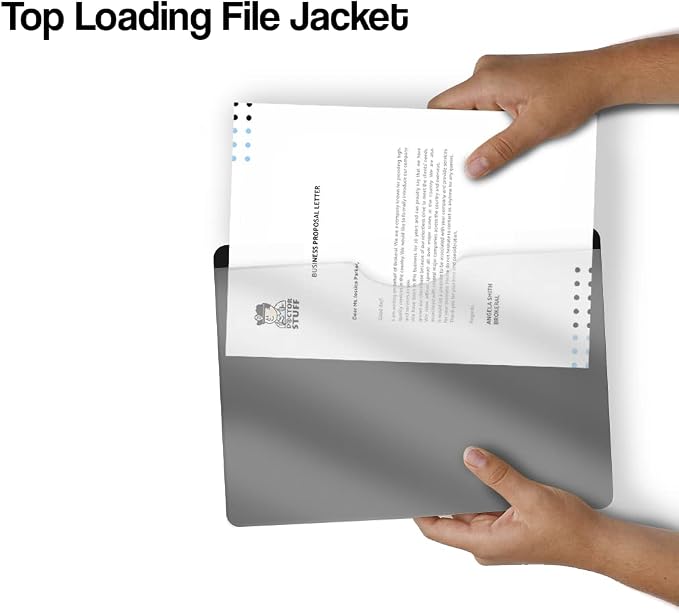 Black Plastic Folders with Pockets and Clear Cover, Doctor Stuff, Letter Size, Top Loading Vinyl File Folders, Job Jacket, Documents Holder, Pack of 100 - Image 5