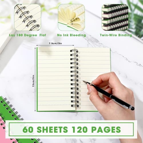 Jutom 18 Pcs Small Spiral Notebook Memo Pad 3x5, Pink Green - Image 2