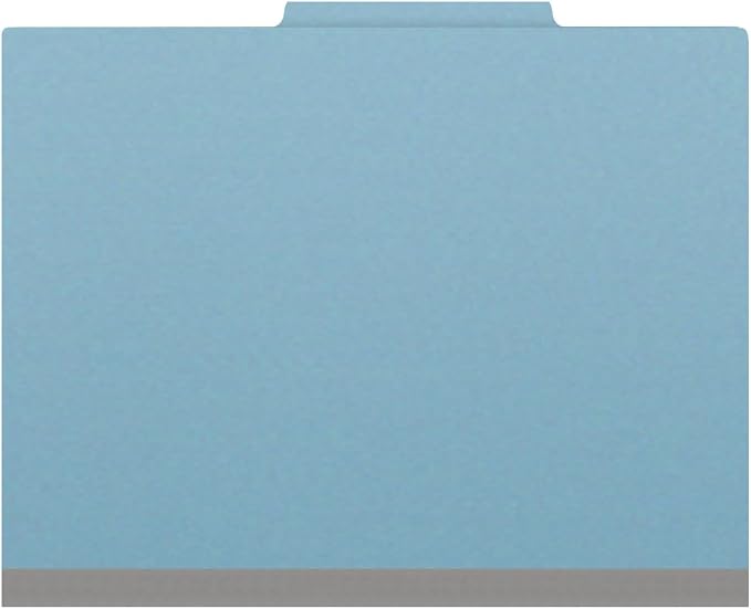 25 Pt. Pressboard Classification Folders, 2/5 Cut ROC Top Tab, Letter Size, 3 Dividers, Light Blue (Box of 10) - Image 3