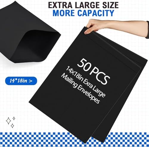 Motipuns 50 Pcs 14'' x 18'' Large Mailing Envelopes 32lb with Gummed Flaps - Image 3