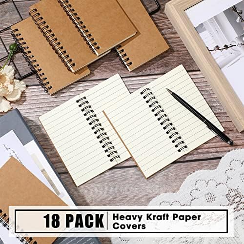 Jutom 18 Pcs Small Spiral Notebook Memo Pad 3x5, Kraft Color - Image 3