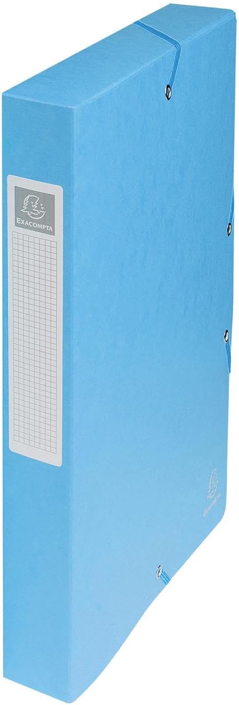 Exacompta - Ref 50400E - Elasticated Filing Boxes - 240 x 320mm in Size, Suitable for A4 Documents, 40mm Spine with Label - Assorted Colours (Pack of 8) - Image 2