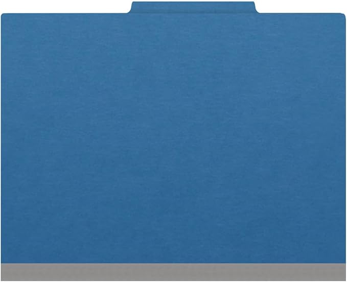 25 Pt. Pressboard Classification Folders, 2/5 Cut ROC Top Tab, Letter Size, 1 Divider, Royal Blue (Box of 10) - Image 3