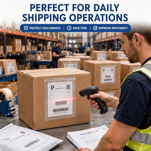 Glenmal 250 Pcs 6.7" x 10" Resealable Packing List Envelopes Clear Self-adhesive Shipping Label Sleeves with Zipper Waterproof Packing List Envelopes for Documents Mailing Labels Invoices Pack Slip - Image 6