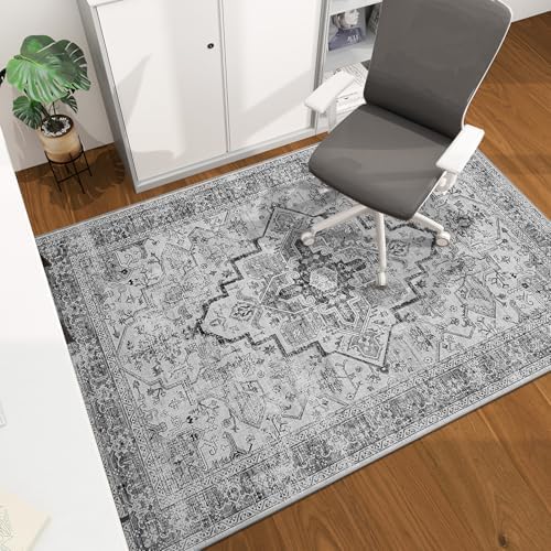 chakme Office Chair Mat for Hardwood Floor, 60"x45" Easy Glide Computer Desk Mat Protector for Rolling Chair Under Desk Rug Nonslip Backing, Machine Wash, (Boho) by CHAKME