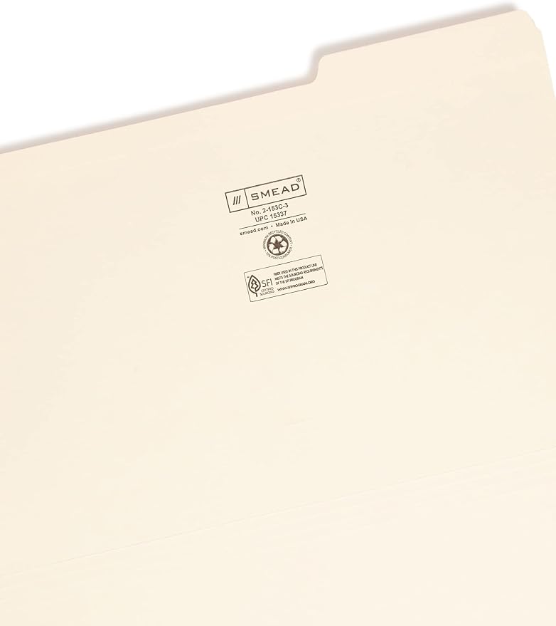 Smead File Folder, Reinforced 1/3-Cut Tab, Right Position, Legal Size, Manila, 100 per Box (15337) - Image 3