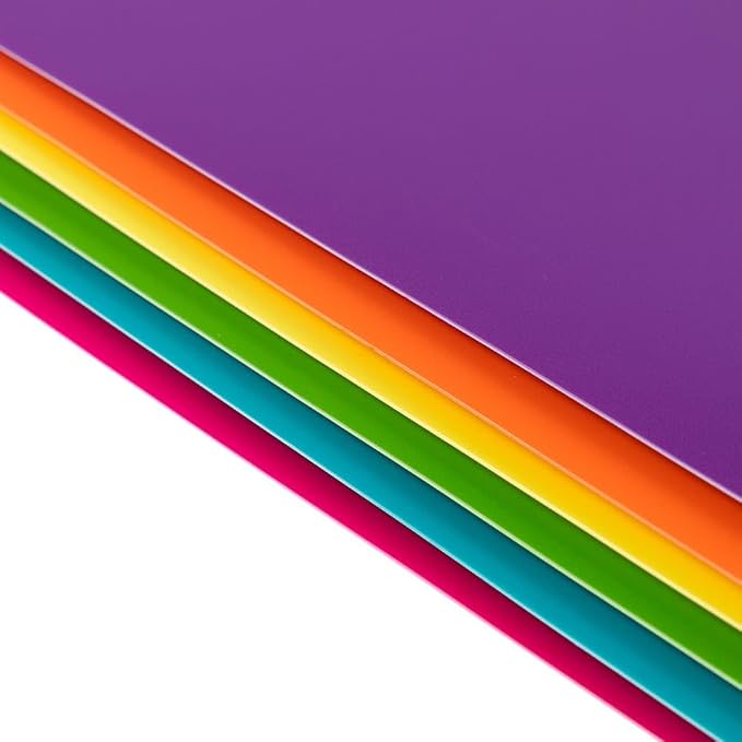 JAM PAPER A4 Heavy Duty Plastic 2 Pocket Presentation Folders - Assorted Fashion Colors - 6/Pack - Image 7
