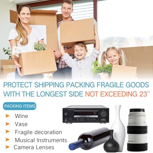 PerKoop 24"x85' Inflatable Air Pillows for Shipping Large Bubble Cushioning Wrap Packing with Pump Bubble Cushioning Wrap Roll with Fragile Stickers for Heavy Duty Moving Protection - Image 5