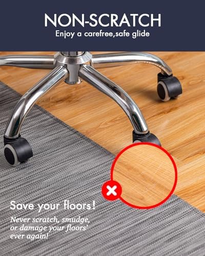 Baroyal Office Chair Mat for Hardwood Floor Under Desk Computer Rolling Chair Mat for Wood/Tile Floor Non-Slip Heavy Duty Desk Rug PVC Plastic Hard Floor Protector 45"x 53" (Gray) - Image 2