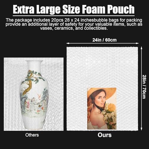 Dunzoom 20 Pack 24 * 28 Inch Extra Large Bubble Pouches, Non-adhesive Strip - Image 3