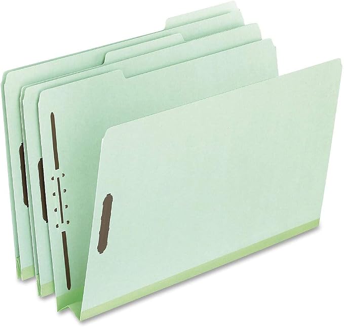 Pendaflex Pressboard Fastener Folders, Letter Size, Light Green, 2" Expansion, 1/3 Cut, 25/BX (17181) - Image 4