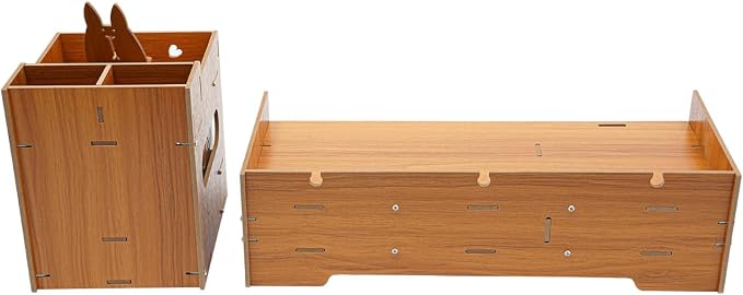 Desktop Monitor Stand, Computer Monitor Stand for Desk, Monitor Riser with Drawer, Desk Monitor Stand Underneath Storage for Office (Cherry Wood Color) - Image 3