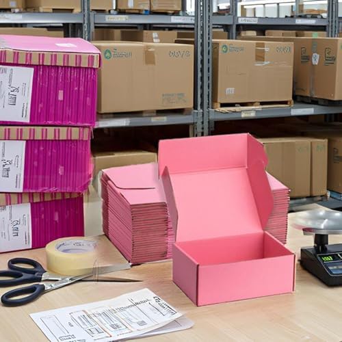 Pink Shipping Boxes 8x6x3 Inches, 20 Pack - Image 6