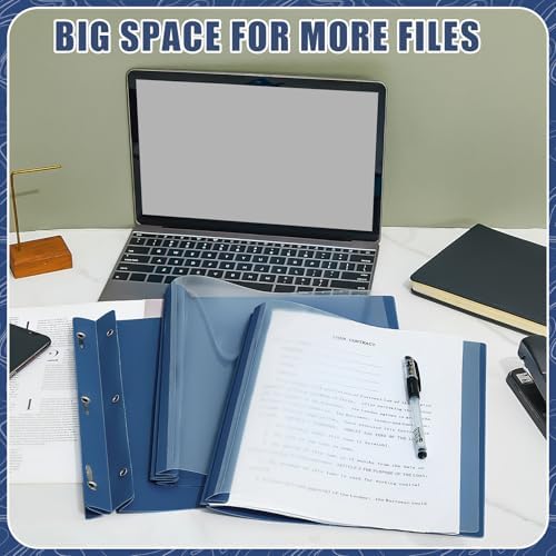 Teling 48 Pcs Clear Front Report Covers with 3 Prong Fasteners, Navy Blue - Image 6
