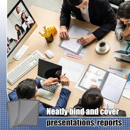 Teling 36 Pcs Report Covers with 3 Prong Presentation Folders, Dark Gray - Image 7