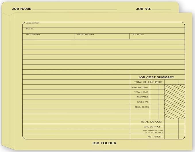 Expandable Job Folder, 12" x 10", 50 Folders by EGPChecks