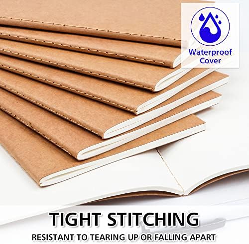 feela 170 Pack Blank Kraft Notebooks, Unlined Sketchbook Mini Cute Note Pad for Drawing Writing, Journal Bulk For Kids Students Office School Supplies, A6, 48 Pages, 4.25” X 5.5”, Black and Brown - Image 4