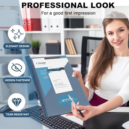 Teling 48 Pcs Report Covers with 3 Prongs for 8.5'' x 11'' Paper(Grey Blue) - Image 5