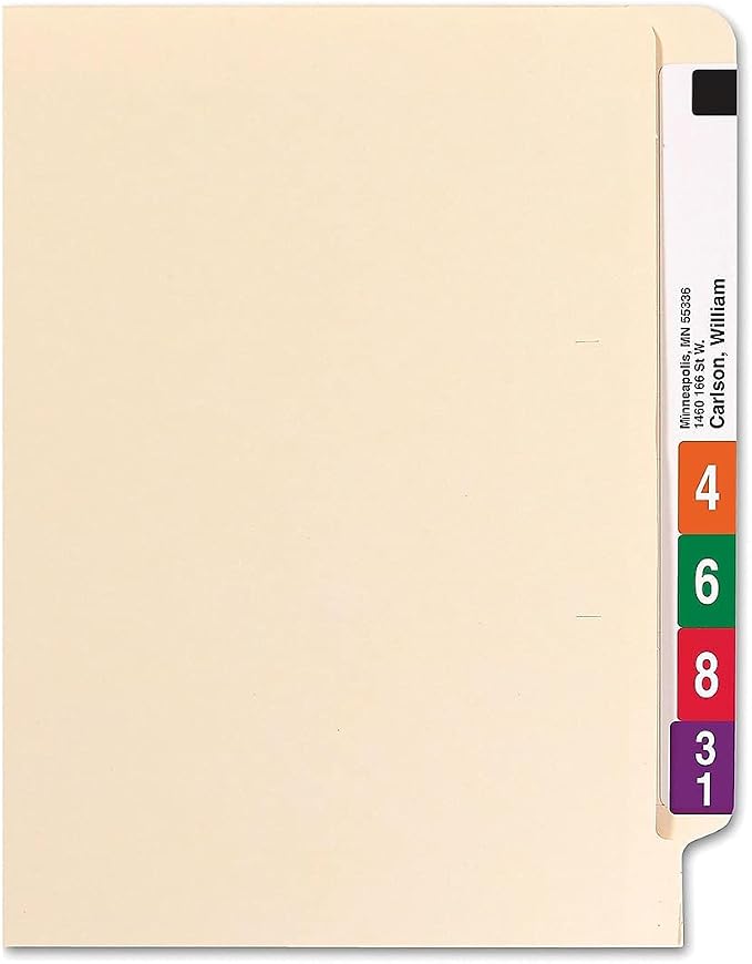 Smead End Tab File Folder, Shelf-Master Reinforced Straight-Cut Tab, Letter Size, Manila, 100 per Box (24109) - Image 5