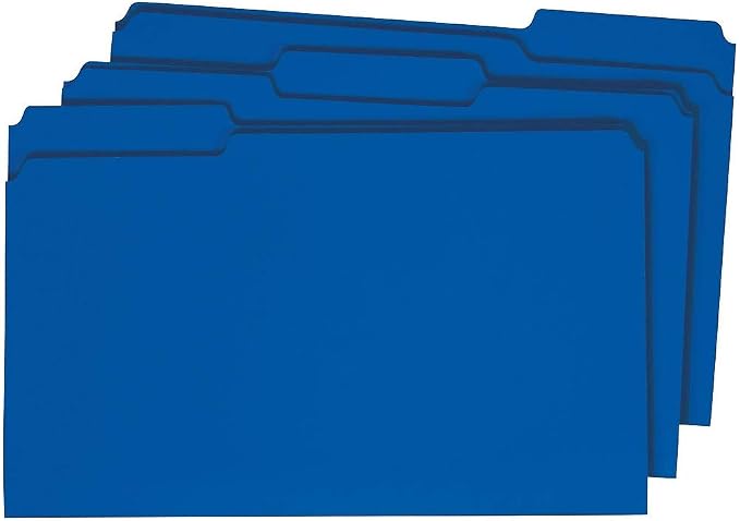 Staples Colored File Folders, Legal Size, 3‑Tab Top‑Tab Design, Blue, Durable Paper Stock, 100/Pack - Image 4