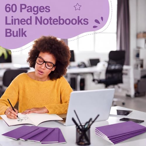 Mimorou 100 Pcs A5 Journals Notebooks Bulk,Purple,Lined - Image 3